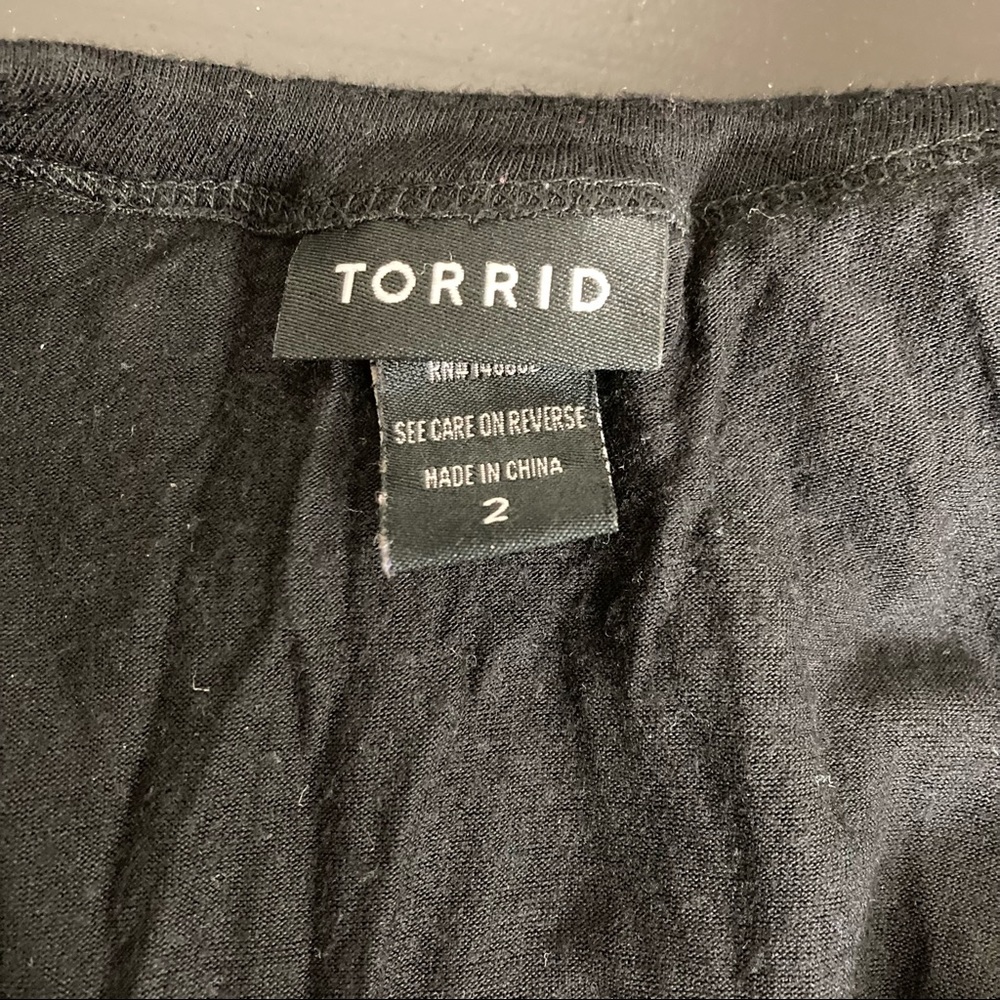 Torrid Black Double Layer Split Back Crochet Top … - image 6